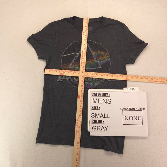 Pink Floyd The Dark Side of the Moon Band Graphic T Shirt Adult Mens Size S Gray - Picture 5 of 9